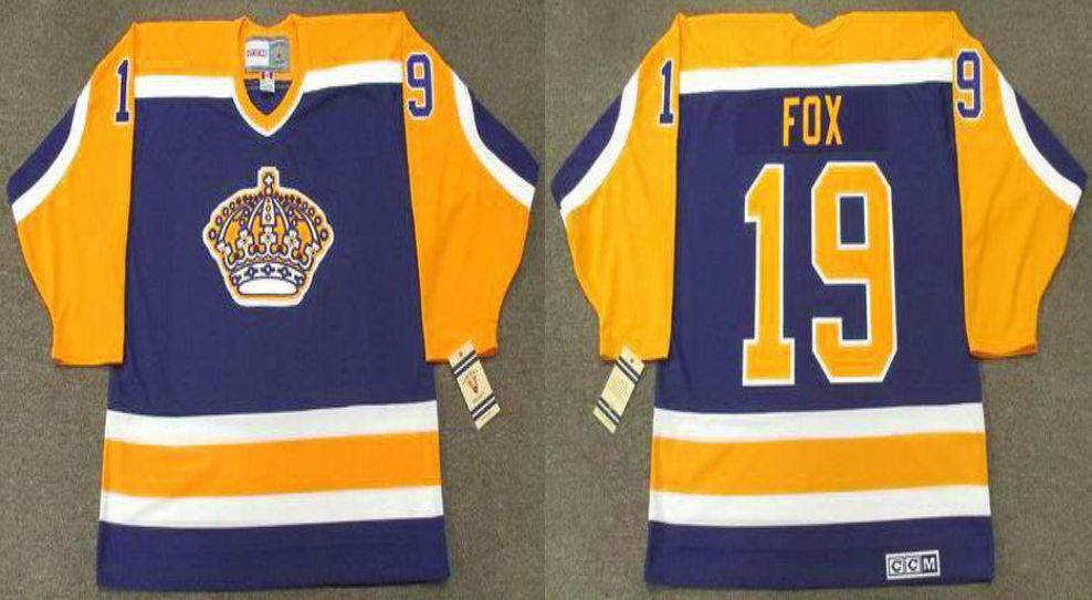 2019 Men Los Angeles Kings 19 Fox Blue CCM NHL jerseys